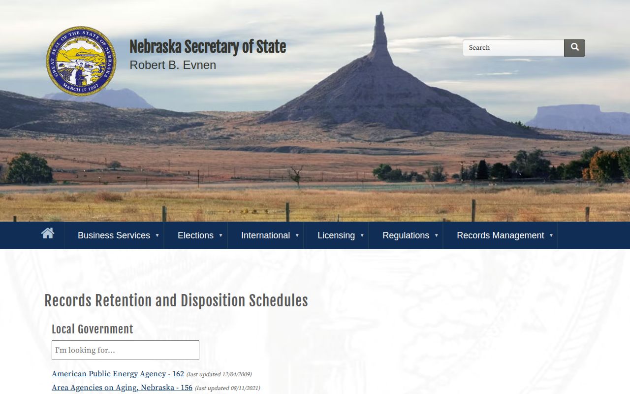 Otoe County booking record retention schedule source