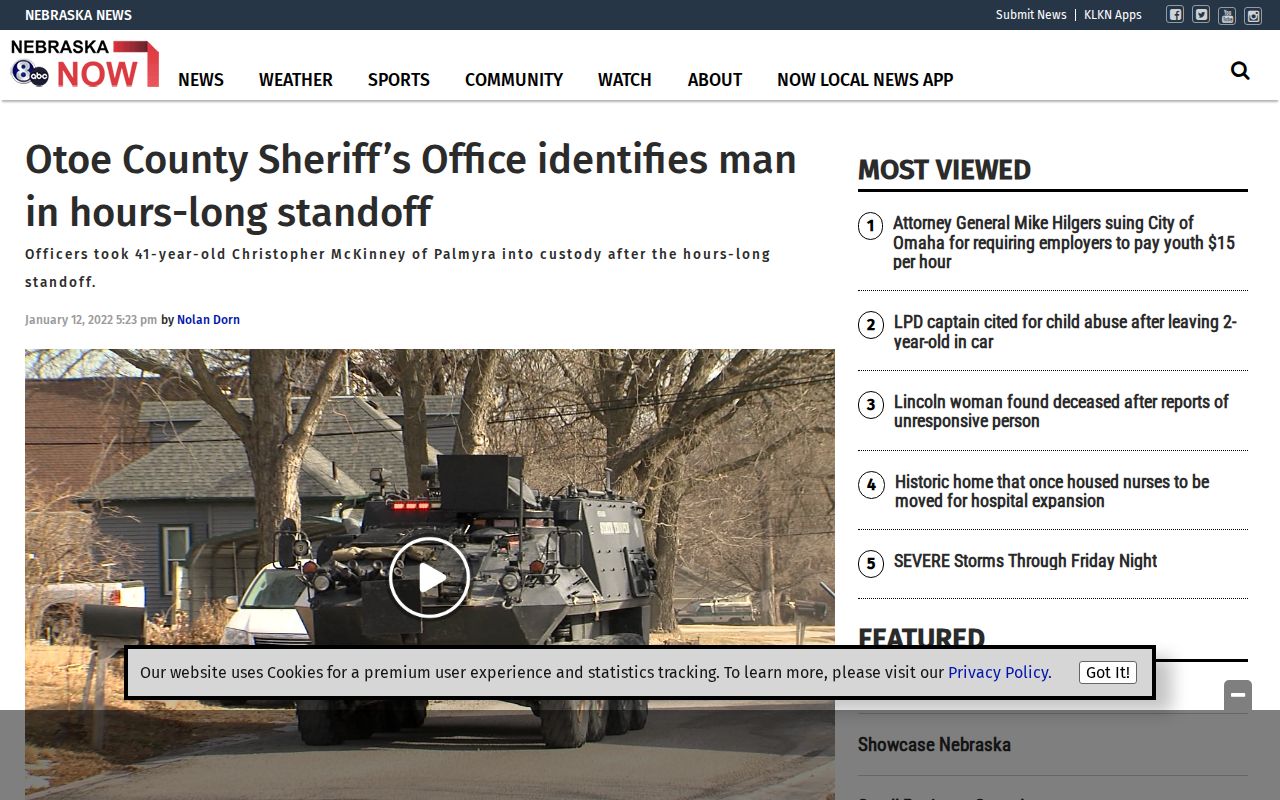 Palmyra area Otoe County sheriff arrest-report news source